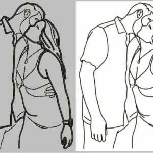 Family Line Art Outline 3