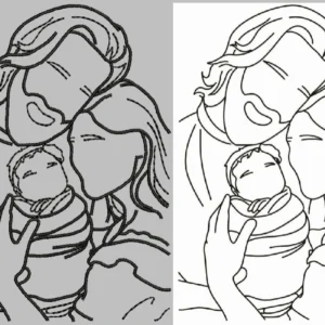 Family Line Art Outline 6