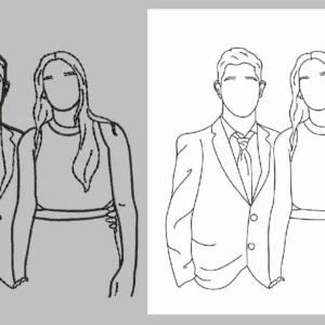 Family Line Art Outline 9