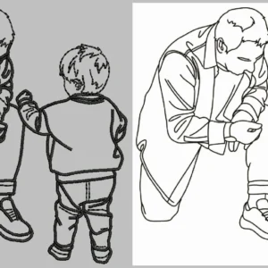 Family Line Art Outline 28