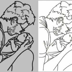 Family Line Art Outline 31
